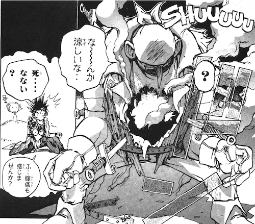 キールロワイヤルを撃たれてもまったく意に返さない男